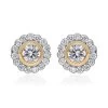 Luxoro 14K Yellow Gold Luxuriant Lab Grown Diamond E-F VS Halo Stud Earrings 1.50 Ctw 2 Luxoro 14K Yellow Gold Luxuriant Lab Grown Diamond E-F VS Halo Stud Earrings 1.50 Ctw -Jewelry store 7631114