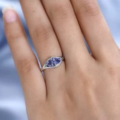 Tanzanite, Multi Gemstone Ring In Platinum Over Sterling Silver 1.00 Ctw 10 Tanzanite, Multi Gemstone Ring In Platinum Over Sterling Silver 1.00 Ctw -Jewelry store 7631130 2
