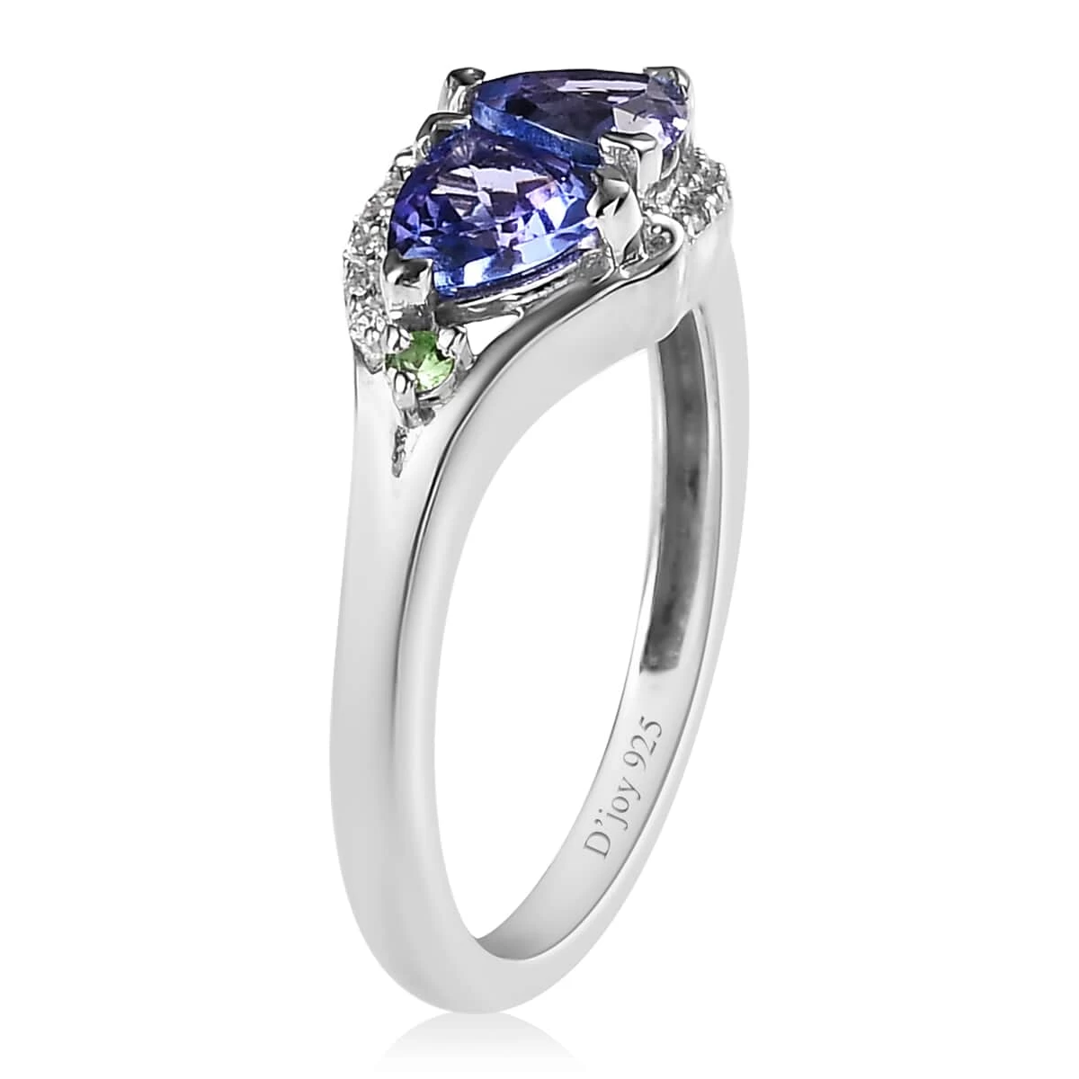 Tanzanite, Multi Gemstone Ring In Platinum Over Sterling Silver 1.00 Ctw 6 Tanzanite, Multi Gemstone Ring In Platinum Over Sterling Silver 1.00 Ctw - Image 4