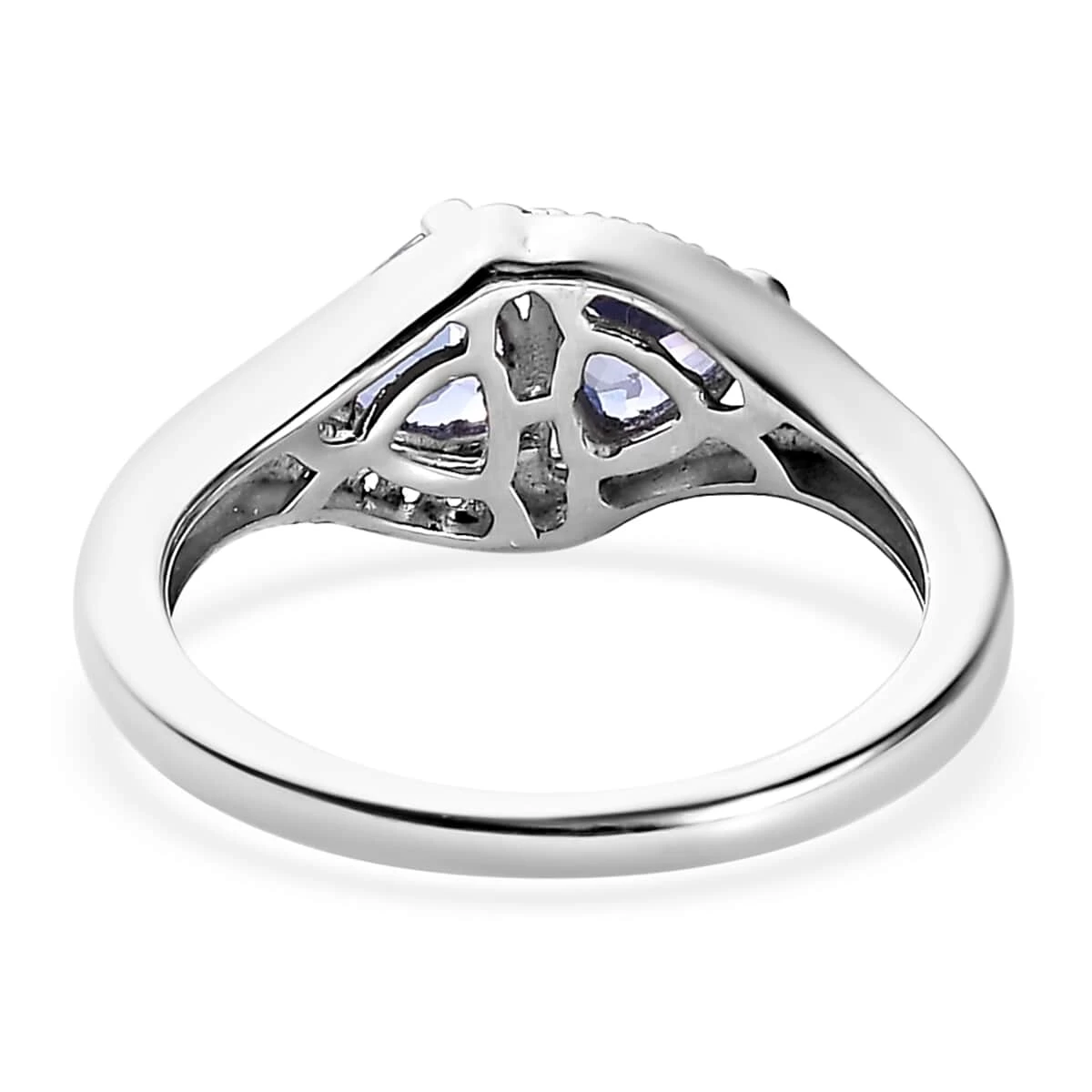 Tanzanite, Multi Gemstone Ring In Platinum Over Sterling Silver 1.00 Ctw 7 Tanzanite, Multi Gemstone Ring In Platinum Over Sterling Silver 1.00 Ctw - Image 5