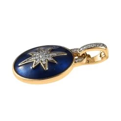 Moissanite And Enameled Pendant In Vermeil Yellow Gold Over Sterling Silver 0.20 Ctw -Jewelry store 7631701 4