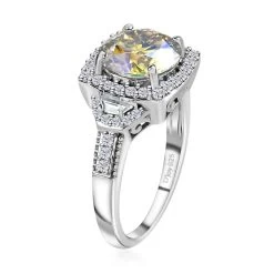 Dichroic Luminous Moissanite And White Moissanite Halo Ring In Platinum Over Sterling Silver 2.90 Ctw 13 Dichroic Luminous Moissanite And White Moissanite Halo Ring In Platinum Over Sterling Silver 2.90 Ctw -Jewelry store 7632134 4