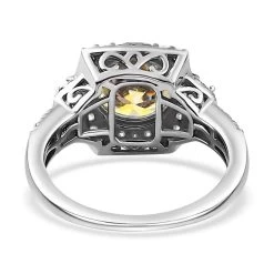 Dichroic Luminous Moissanite And White Moissanite Halo Ring In Platinum Over Sterling Silver 2.90 Ctw 14 Dichroic Luminous Moissanite And White Moissanite Halo Ring In Platinum Over Sterling Silver 2.90 Ctw -Jewelry store 7632134 5