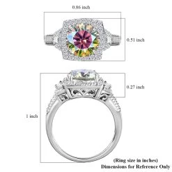 Dichroic Luminous Moissanite And White Moissanite Halo Ring In Platinum Over Sterling Silver 2.90 Ctw 15 Dichroic Luminous Moissanite And White Moissanite Halo Ring In Platinum Over Sterling Silver 2.90 Ctw -Jewelry store 7632134 6