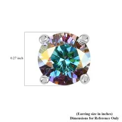 Dichroic Mist Moissanite Stud Earrings In Platinum Over Sterling Silver 1.90 Ctw -Jewelry store 7632294 4
