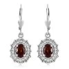 Premium Brazilian Cherry Citrine And White Zircon Lever Back Earrings In Platinum Over Sterling Silver 2.15 Ctw -Jewelry store 7633237