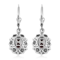 Premium Brazilian Cherry Citrine And White Zircon Lever Back Earrings In Platinum Over Sterling Silver 2.15 Ctw -Jewelry store 7633237 3