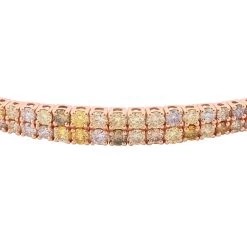 Modani 14K Rose Gold Natural Multi Color Diamond SI3 Bangle Bracelet (7.50 In) Total Metal Weight (8.5 G) Including Titanium Spring Weight 2g 3.00 Ctw -Jewelry store 7633367 2