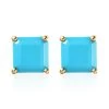 TLV Premium Sleeping Beauty Turquoise Solitaire Stud Earrings In Vermeil YG Over Sterling Silver 3.90 Ctw -Jewelry store 7633957