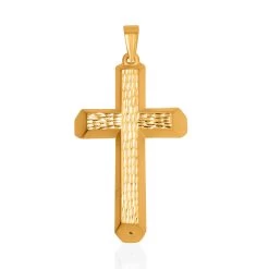 24K Yellow Gold Electroform Cross Pendant 3.60 Grams