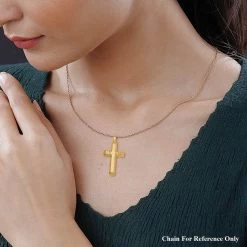 24K Yellow Gold Electroform Cross Pendant 3.60 Grams -Jewelry store 7634775 2