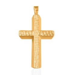 24K Yellow Gold Electroform Cross Pendant 3.60 Grams -Jewelry store 7634775 4