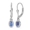 Ceylon Blue Sapphire And White Zircon Lever Back Earrings In Platinum Over Sterling Silver 0.75 Ctw 1 Ceylon Blue Sapphire And White Zircon Lever Back Earrings In Platinum Over Sterling Silver 0.75 Ctw -Jewelry store 7634810