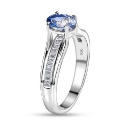 Luxoro 10K White Gold Premium Ceylon Blue Sapphire And G-H I3 Diamond Ring 1.20 Ctw -Jewelry store 7634831 3