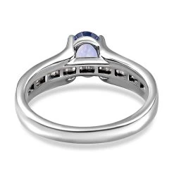 Luxoro 10K White Gold Premium Ceylon Blue Sapphire And G-H I3 Diamond Ring 1.20 Ctw -Jewelry store 7634831 4