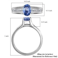 Luxoro 10K White Gold Premium Ceylon Blue Sapphire And G-H I3 Diamond Ring 1.20 Ctw -Jewelry store 7634831 5