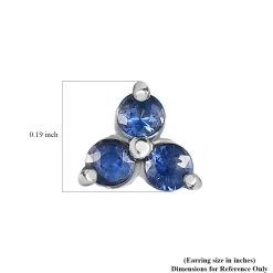 Premium Ceylon Blue Sapphire Stud Earrings In Platinum Over Sterling Silver 0.40 Ctw -Jewelry store 7634878 5