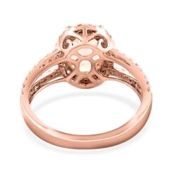 Modani 14K Rose Gold Marropino Morganite And VS Diamond Halo Ring (Del. In 10-12 Days) 2.00 Ctw -Jewelry store 7635243 4