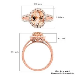 Modani 14K Rose Gold Marropino Morganite And VS Diamond Halo Ring (Del. In 10-12 Days) 2.00 Ctw -Jewelry store 7635243 5