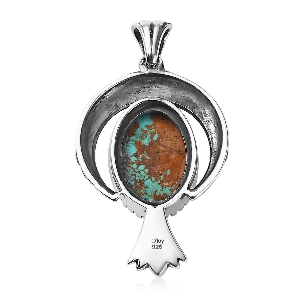 Artisan Crafted Royston Turquoise Pendant In Black Oxidized Sterling Silver 5.85 Ctw 7 Artisan Crafted Royston Turquoise Pendant In Black Oxidized Sterling Silver 5.85 Ctw - Image 5