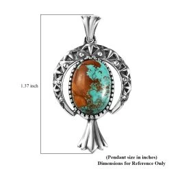 Artisan Crafted Royston Turquoise Pendant In Black Oxidized Sterling Silver 5.85 Ctw 13 Artisan Crafted Royston Turquoise Pendant In Black Oxidized Sterling Silver 5.85 Ctw -Jewelry store 7635332 5