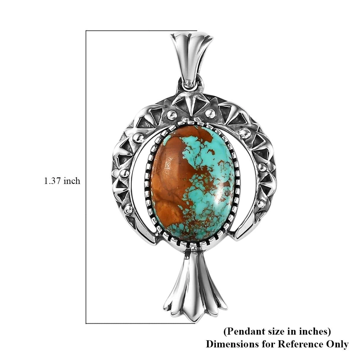 Artisan Crafted Royston Turquoise Pendant In Black Oxidized Sterling Silver 5.85 Ctw 8 Artisan Crafted Royston Turquoise Pendant In Black Oxidized Sterling Silver 5.85 Ctw - Image 6