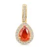 Certified And Appraised Luxoro 14K Yellow Gold AAA Nigerian Spessartite Garnet And G-H I2 Diamond Pendant 1.75 Ctw -Jewelry store 7637959