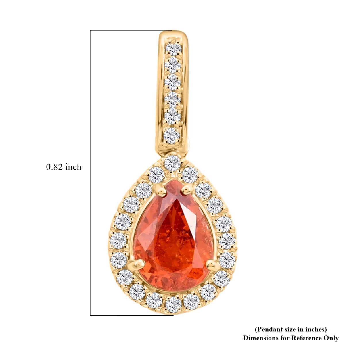 Certified And Appraised Luxoro 14K Yellow Gold AAA Nigerian Spessartite Garnet And G-H I2 Diamond Pendant 1.75 Ctw 8 Certified And Appraised Luxoro 14K Yellow Gold AAA Nigerian Spessartite Garnet And G-H I2 Diamond Pendant 1.75 Ctw - Image 6