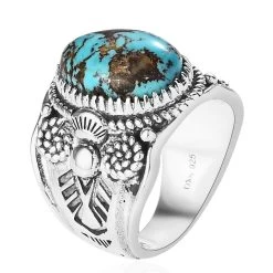 Artisan Crafted Royston Turquoise Ring In Sterling Silver 6.00 Ctw -Jewelry store 7638581 3