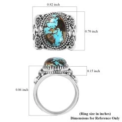 Artisan Crafted Royston Turquoise Ring In Sterling Silver 6.00 Ctw -Jewelry store 7638581 5