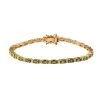Premium Natural Calabar Green Tourmaline And Moissanite Tennis Bracelet In Vermeil Yellow Gold Over Sterling Silver (6.50 In) 5.20 Ctw (Del. In 3-5 Days)