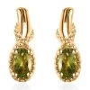 Premium Natural Calabar Green Tourmaline Stud Earrings In Vermeil Yellow Gold Over Sterling Silver 0.50 Ctw -Jewelry store 7638936