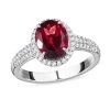 Rhapsody 950 Platinum AAAA Ouro Fino Rubellite And E-F VS2 Diamond Halo Ring 6 Grams 2.35 Ctw (Del. In 7-10 Day) -Jewelry store 7639079