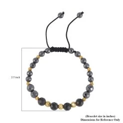 Magnetic Hematite, Shungite With Goldtone Beaded Stretch Bracelet 66.00 Ctw -Jewelry store 7639643 4