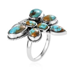 Artisan Crafted Royston Turquoise Butterfly Ring In Sterling Silver 7.00 Ctw -Jewelry store 7639687 3