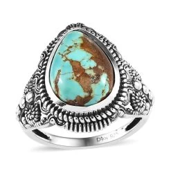 Artisan Crafted Royston Turquoise Ring In Sterling Silver 5.35 Ctw