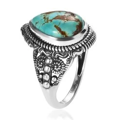 Artisan Crafted Royston Turquoise Ring In Sterling Silver 5.35 Ctw -Jewelry store 7639703 3