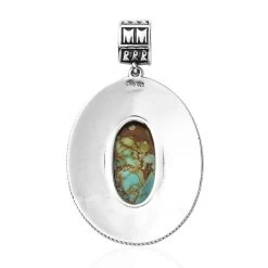 Artisan Crafted Royston Turquoise Pendant In Sterling Silver 9.10 Ctw 12 Artisan Crafted Royston Turquoise Pendant In Sterling Silver 9.10 Ctw -Jewelry store 7639709 4