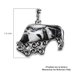 Artisan Crafted White Buffalo Bull Pendant In Sterling Silver 18.30 Ctw -Jewelry store 7639722 3