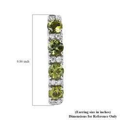 Premium Natural Calabar Green Tourmaline And Moissanite Hoop Earrings In Platinum Over Sterling Silver 1.50 Ctw -Jewelry store 7639723 4