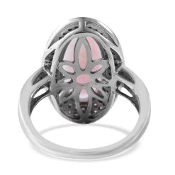 AAA Ethiopian Welo Opal And Moissanite Double Halo Ring In Platinum Over Sterling Silver 3.75 Ctw -Jewelry store 7639935 3