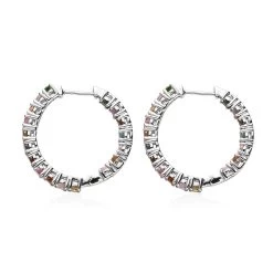 Multi-Tourmaline Inside Out Hoop Earrings In Platinum Over Sterling Silver 4.25 Ctw -Jewelry store 7640156 3