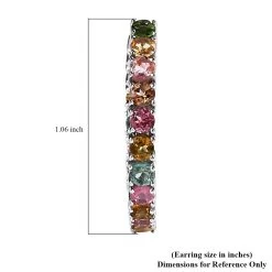 Multi-Tourmaline Inside Out Hoop Earrings In Platinum Over Sterling Silver 4.25 Ctw -Jewelry store 7640156 4