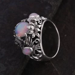Bali Legacy Ethiopian Welo Opal Swan Ring In Sterling Silver 2.00 Ctw 9 Bali Legacy Ethiopian Welo Opal Swan Ring In Sterling Silver 2.00 Ctw -Jewelry store 7640221 1