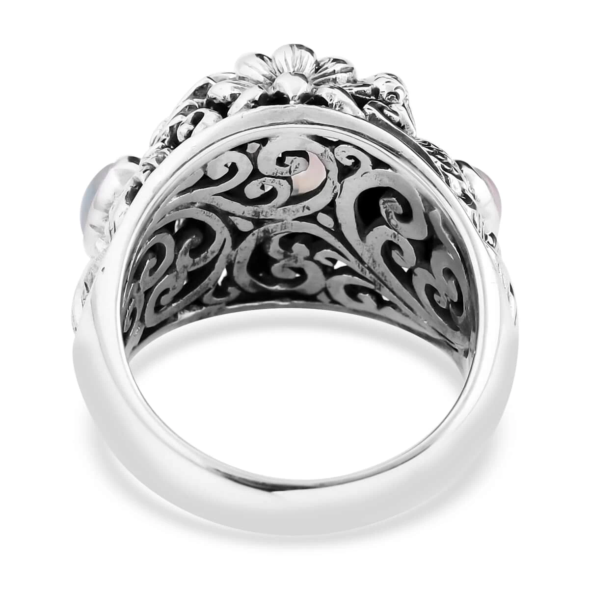 Bali Legacy Ethiopian Welo Opal Swan Ring In Sterling Silver 2.00 Ctw 7 Bali Legacy Ethiopian Welo Opal Swan Ring In Sterling Silver 2.00 Ctw - Image 5