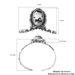 Artisan Crafted White Buffalo Cuff Bracelet In Sterling Silver (7.25 In) 21.10 Ctw -Jewelry store 7641001 5