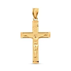 Made In America 10K Yellow Gold Crucifix Pendant 1.60 Grams