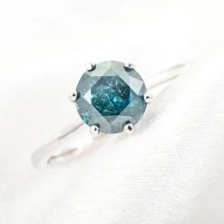 Luxoro 10K White Gold Blue Diamond Ring 1.10 Ctw 10 Luxoro 10K White Gold Blue Diamond Ring 1.10 Ctw -Jewelry store 7641500 1