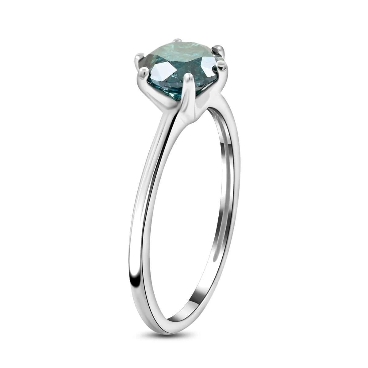 Luxoro 10K White Gold Blue Diamond Ring 1.10 Ctw 6 Luxoro 10K White Gold Blue Diamond Ring 1.10 Ctw - Image 4