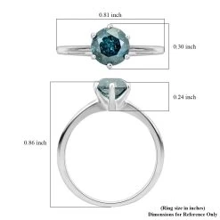 Luxoro 10K White Gold Blue Diamond Ring 1.10 Ctw 13 Luxoro 10K White Gold Blue Diamond Ring 1.10 Ctw -Jewelry store 7641500 4
